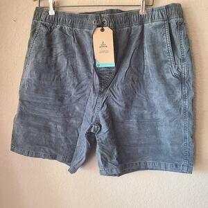 prAna Canyon Camp Shorts Men’s Corduroy Grey Blue‎ XXL Organic Cotton Everyday
